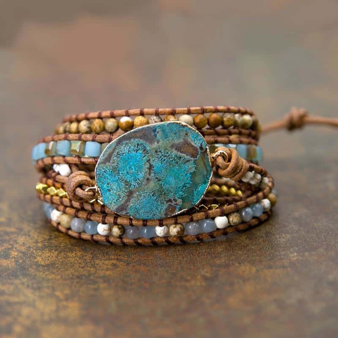Blue Ocean Bracelet - Wrap Bracelets - Pretland | Spiritual Crystals & Jewelry