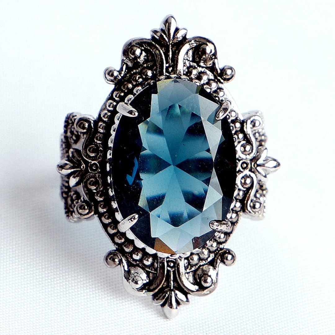 Blue Sapphire 925 Sterling Silver Ring - Rings - Pretland | Spiritual Crystals & Jewelry