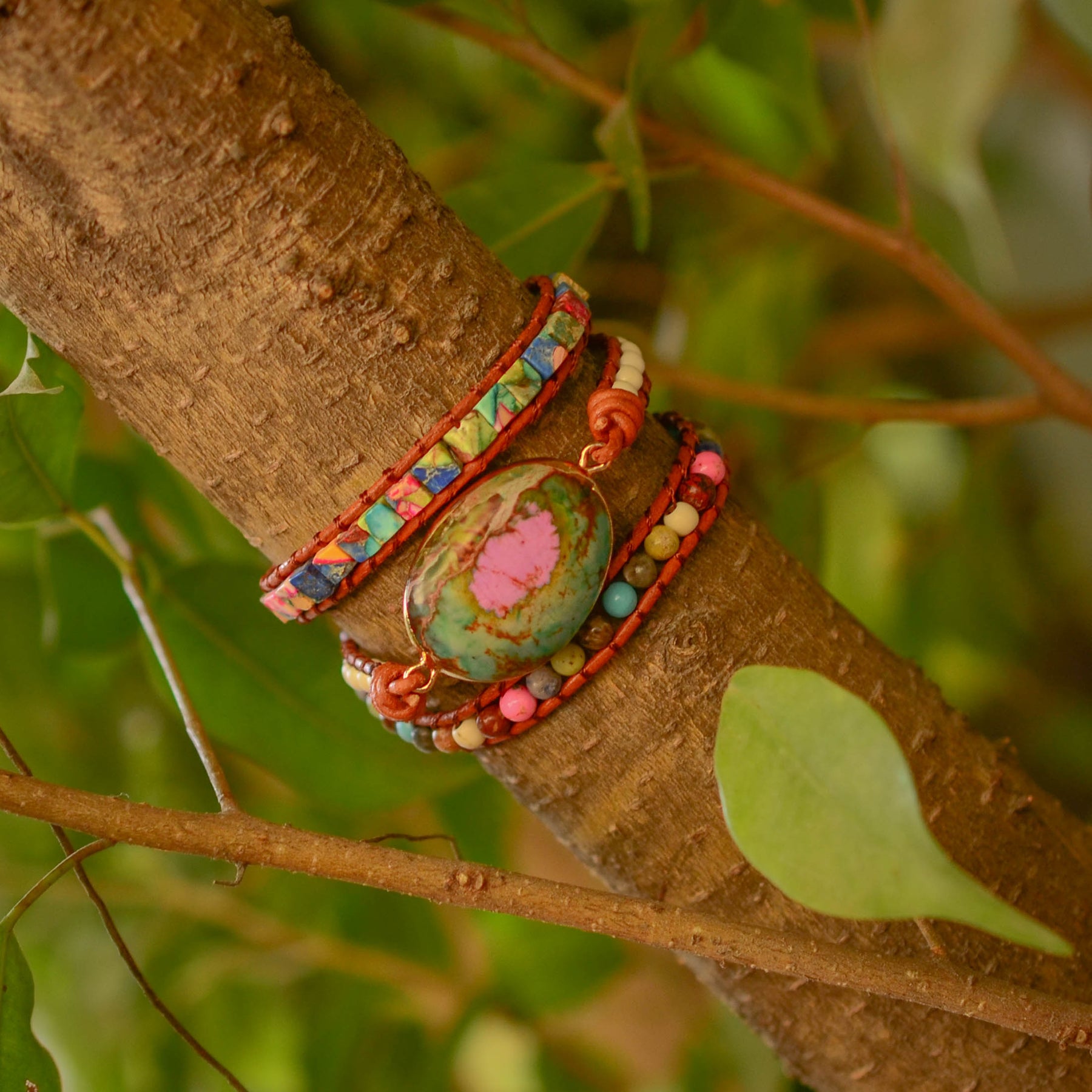 Icarus Jasper Chakra Bracelet - Wrap Bracelets - Pretland | Spiritual Crystals & Jewelry