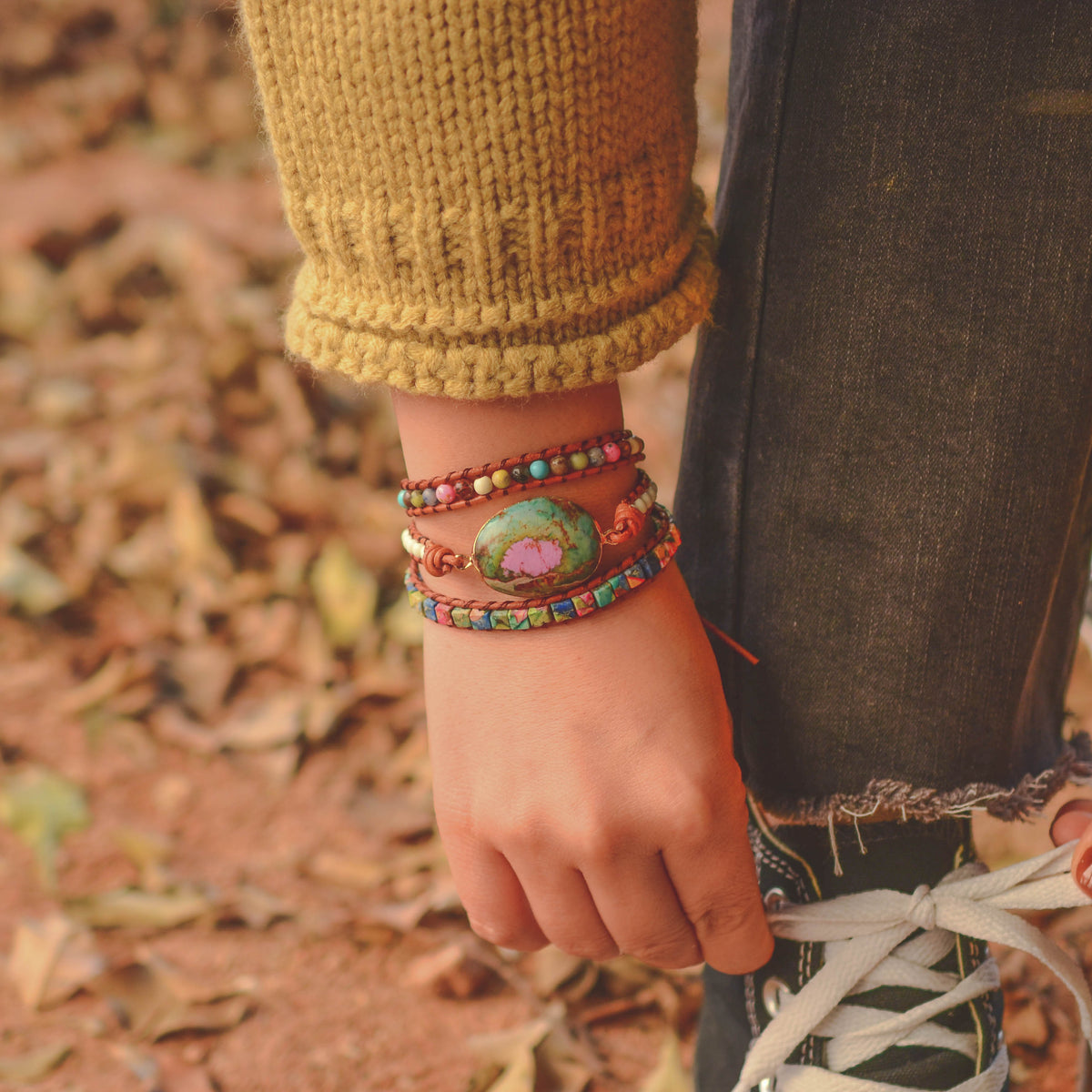 Icarus Jasper Chakra Bracelet - Wrap Bracelets - Pretland | Spiritual Crystals & Jewelry