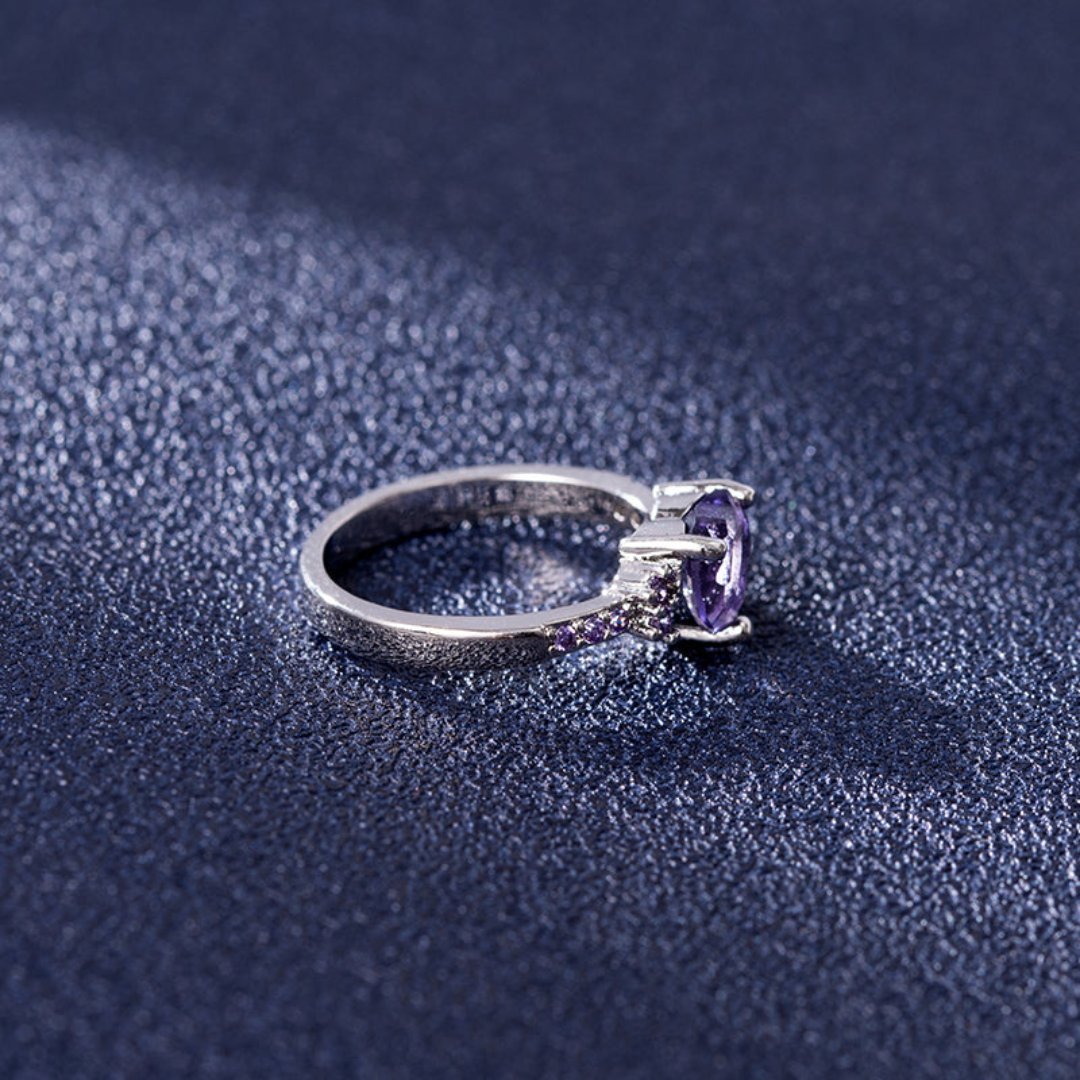 Love Amethyst 925 Sterling Silver Ring - Rings - Pretland | Spiritual Crystals & Jewelry