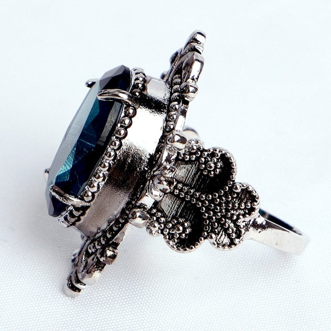 Blue Sapphire 925 Sterling Silver Ring - Rings - Pretland | Spiritual Crystals & Jewelry