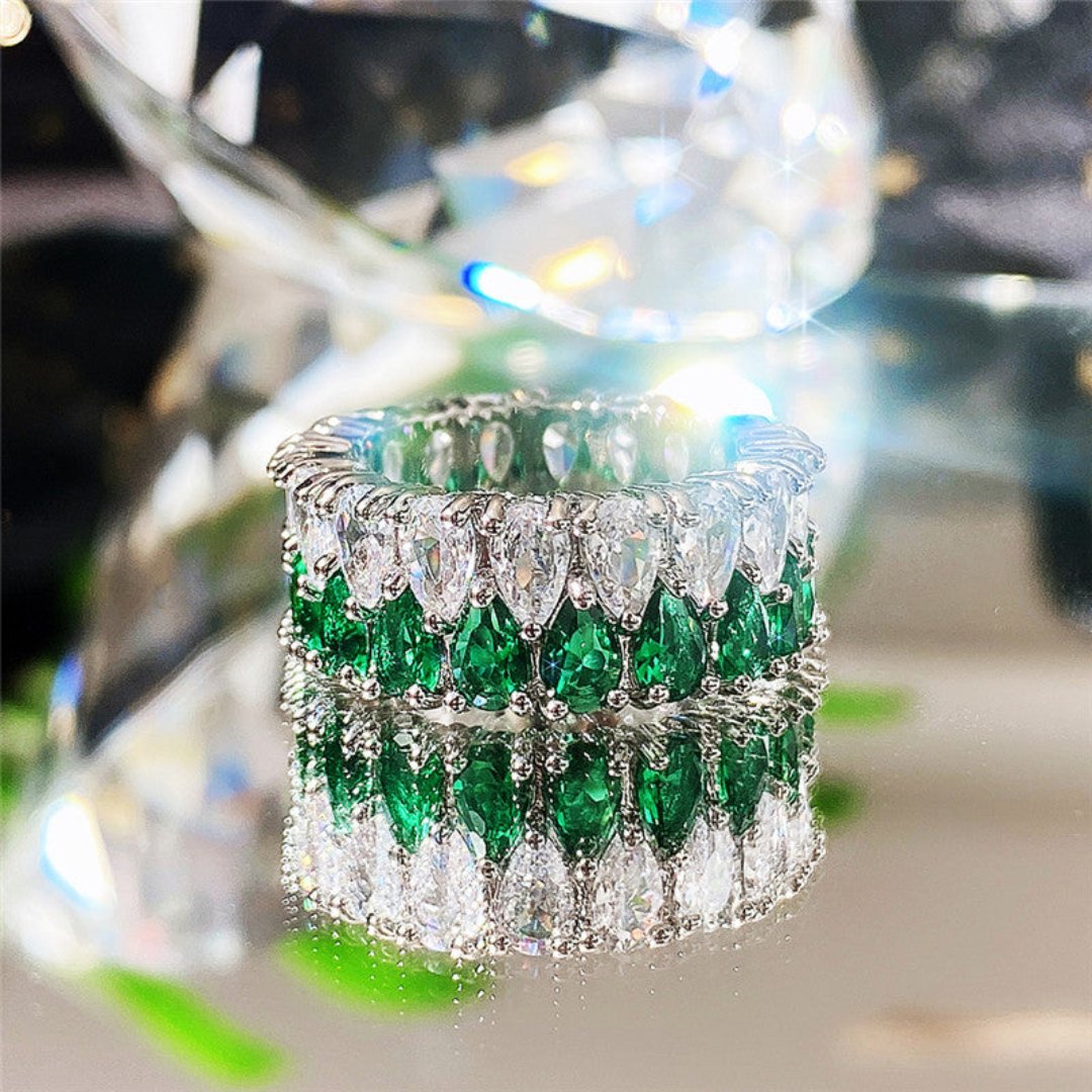Luxury Colorful Cubic Zirconia Ring - Rings - Pretland | Spiritual Crystals & Jewelry
