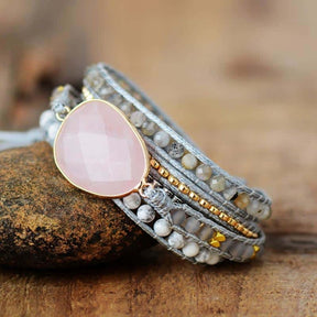 Aphrodite Rose Quartz Bracelet - Wrap Bracelets - Pretland | Spiritual Crystals & Jewelry