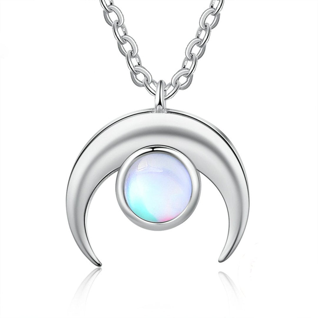 Spiritual New Moon Silver Ring & Necklace Set - Bundles - Pretland | Spiritual Crystals & Jewelry