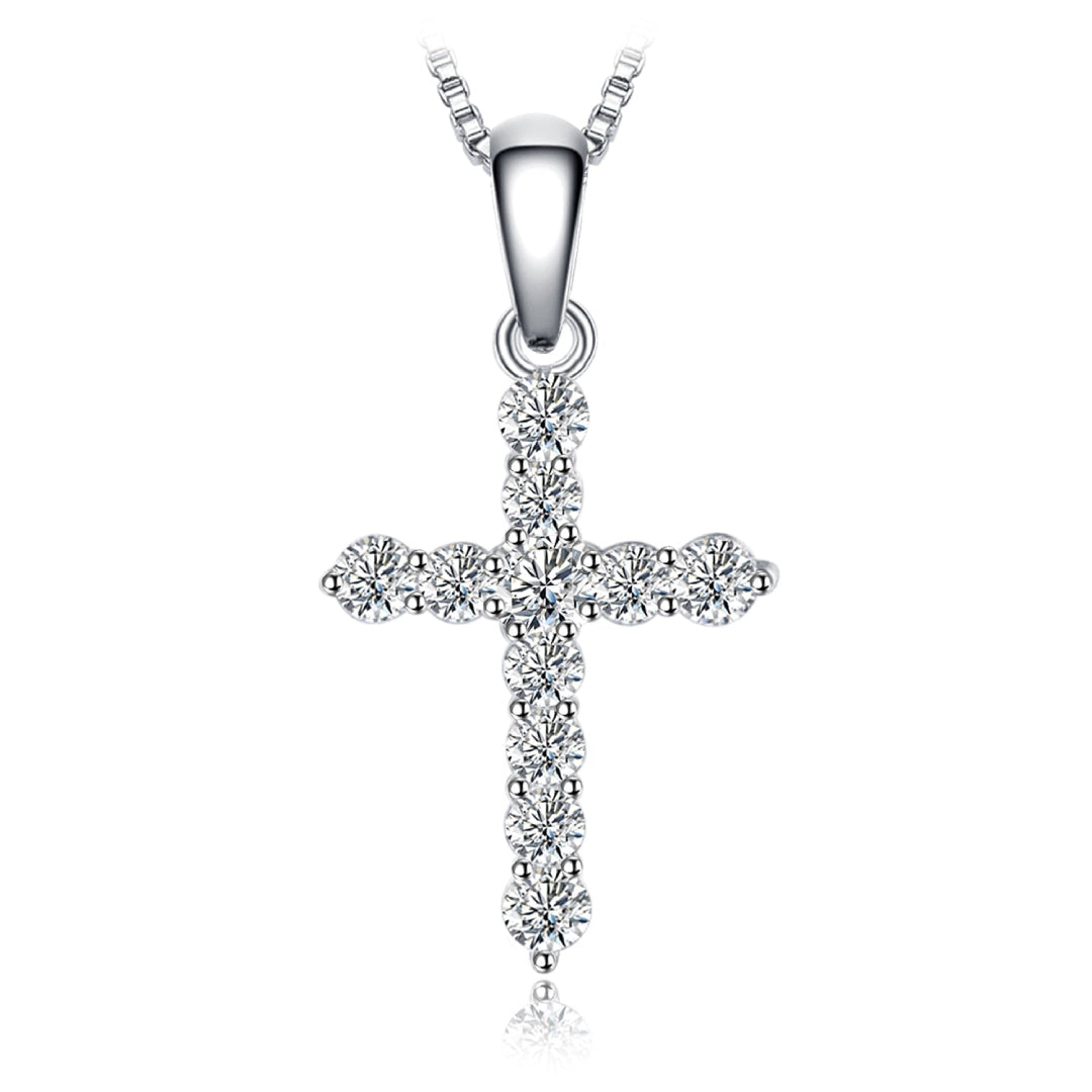 Chic Cross Zirconia Sterling Silver Pendant - Necklaces - Pretland | Spiritual Crystals & Jewelry