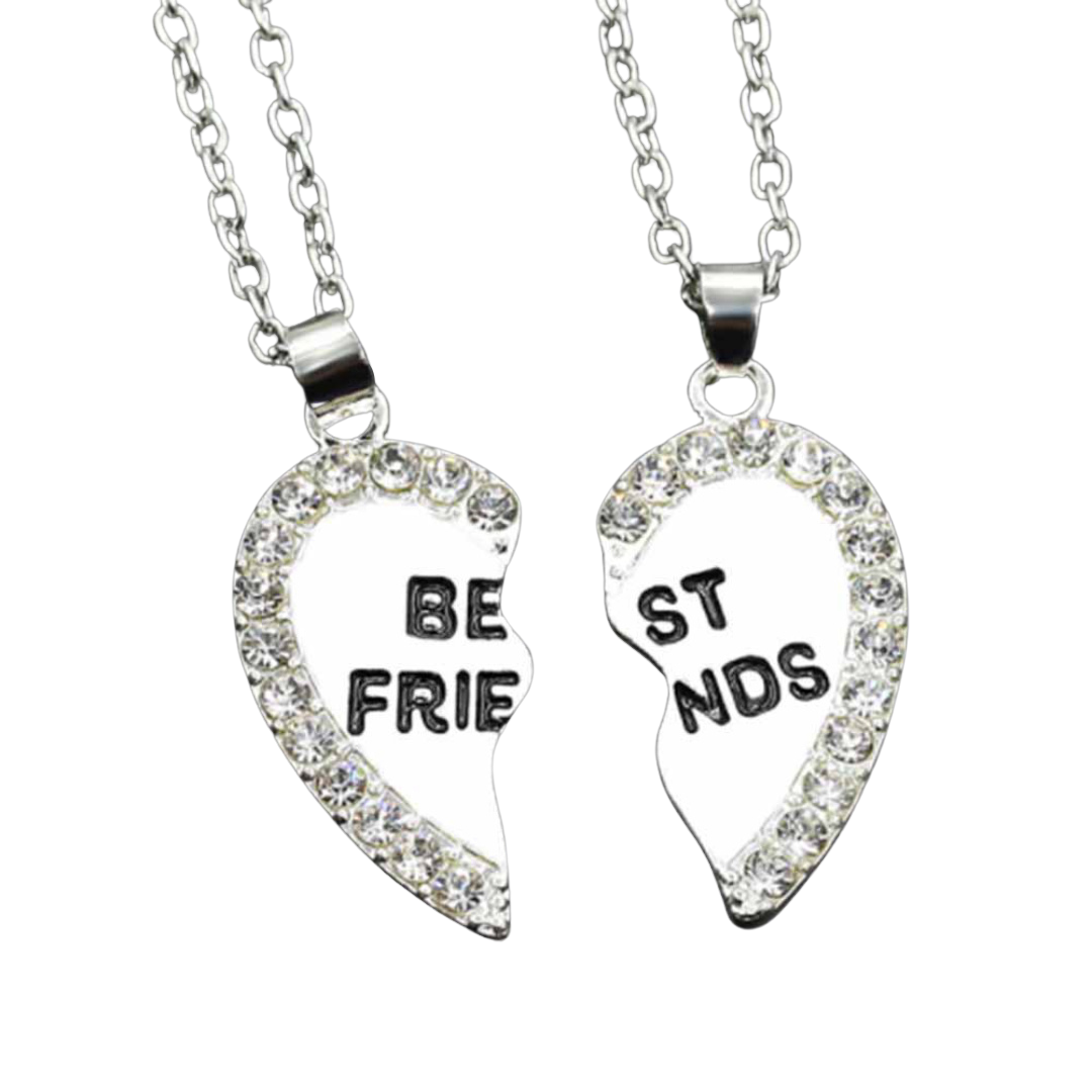 Heart Shape Rhinestone Best Friends Necklace - Pendant Necklaces - Pretland | Spiritual Crystals & Jewelry