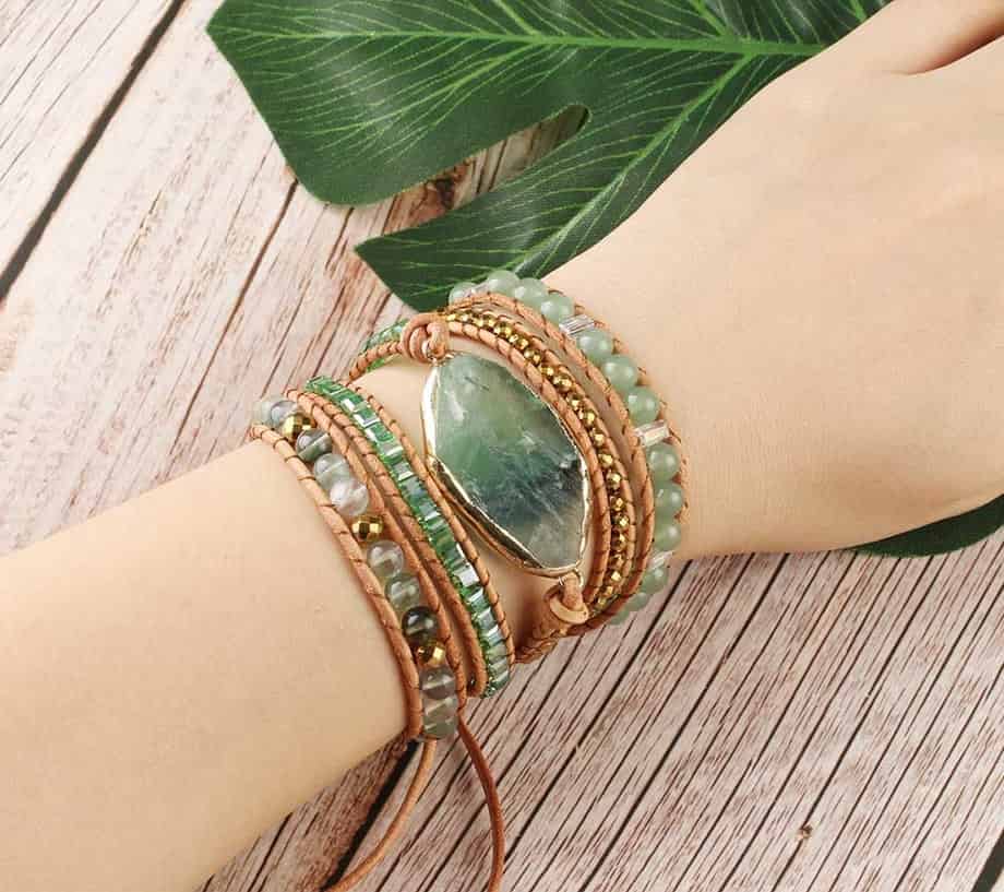 Detoxifying Fluorite Bracelet - Wrap Bracelets - Pretland | Spiritual Crystals & Jewelry