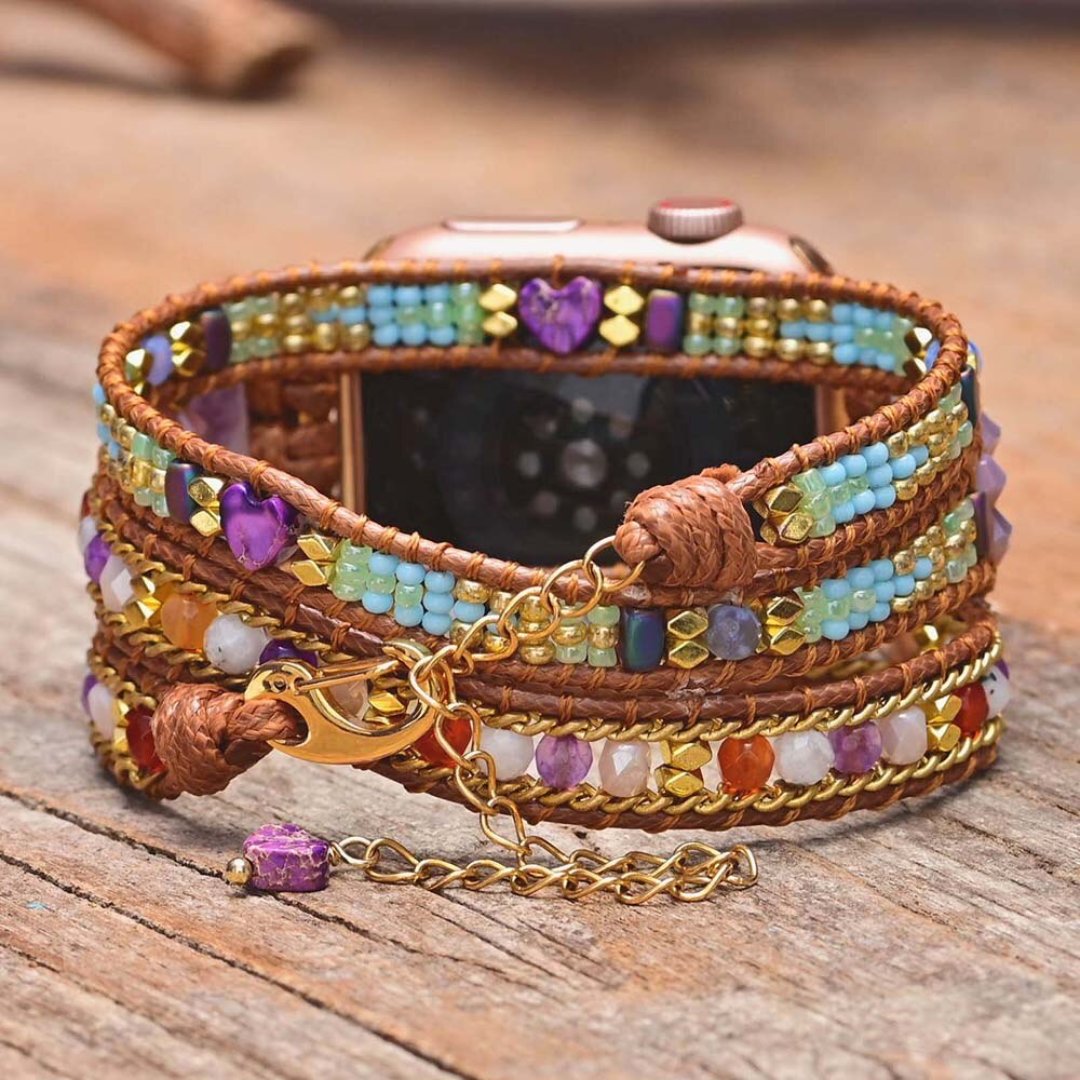 Ethnic Natural Stones Apple Watch Strap - Apple Watch Straps - Pretland | Spiritual Crystals & Jewelry