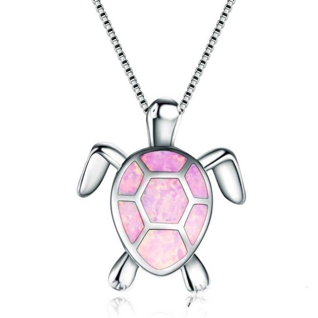 Spirit Turtle Opal Silver Necklace - Necklaces - Pretland | Spiritual Crystals & Jewelry