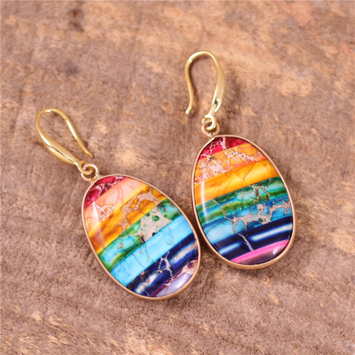 New 7 Chakra Dangle Drop Earrings - Drop Earrings - Pretland | Spiritual Crystals & Jewelry