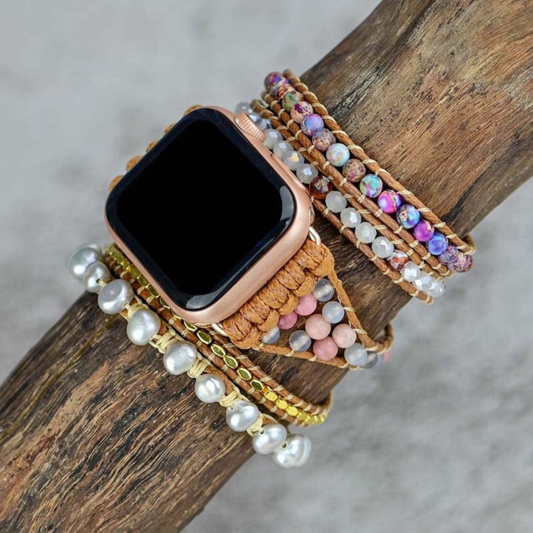 Calming Pearl Apple Watch Strap - Apple Watch Straps - Pretland | Spiritual Crystals & Jewelry