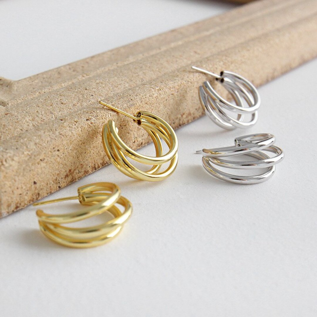 Bianca 925 Sterling Silver Earrings - Hoop Earrings - Pretland | Spiritual Crystals & Jewelry