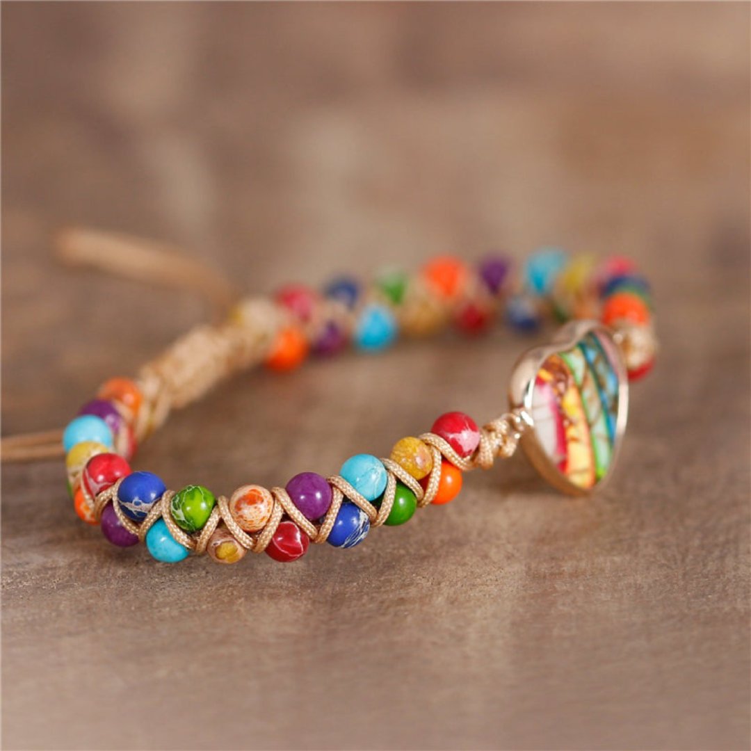 7 Chakra Heart Unisex Natural Stone Braided Bracelet - Bracelets - Pretland | Spiritual Crystals & Jewelry