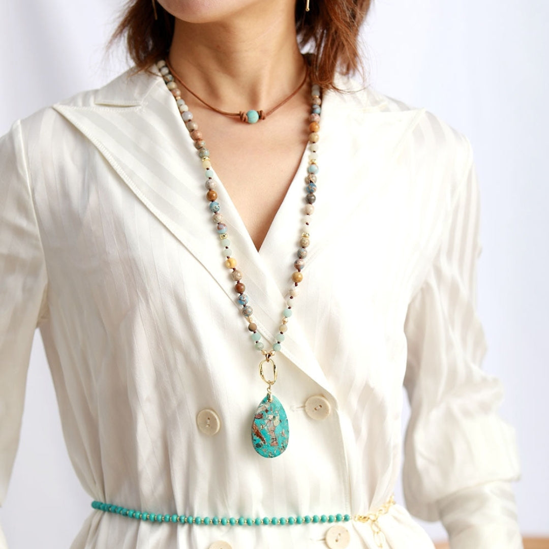 Lucky Turquoise Choker Necklace - Necklaces - Pretland | Spiritual Crystals & Jewelry