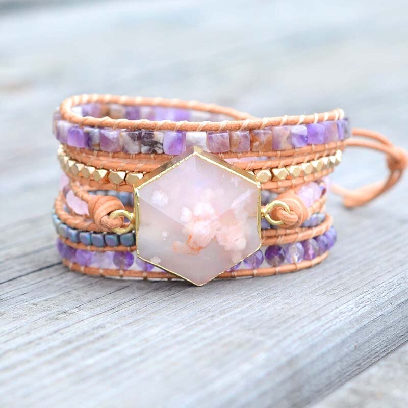 Natural Wonder Sakura Bracelet - Wrap Bracelets - Pretland | Spiritual Crystals & Jewelry
