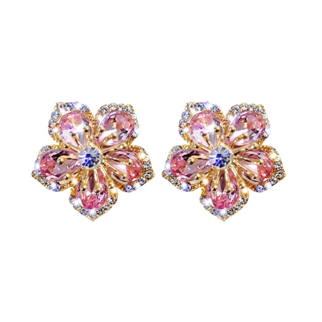 Sweet Flower Zirconia Crystal Earrings - Earrings - Pretland | Spiritual Crystals & Jewelry
