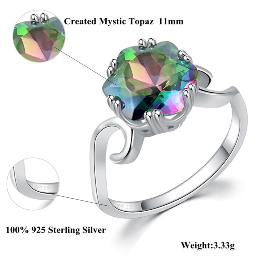Mystic Topaz 925 Sterling Silver Ring - Rings - Pretland | Spiritual Crystals & Jewelry