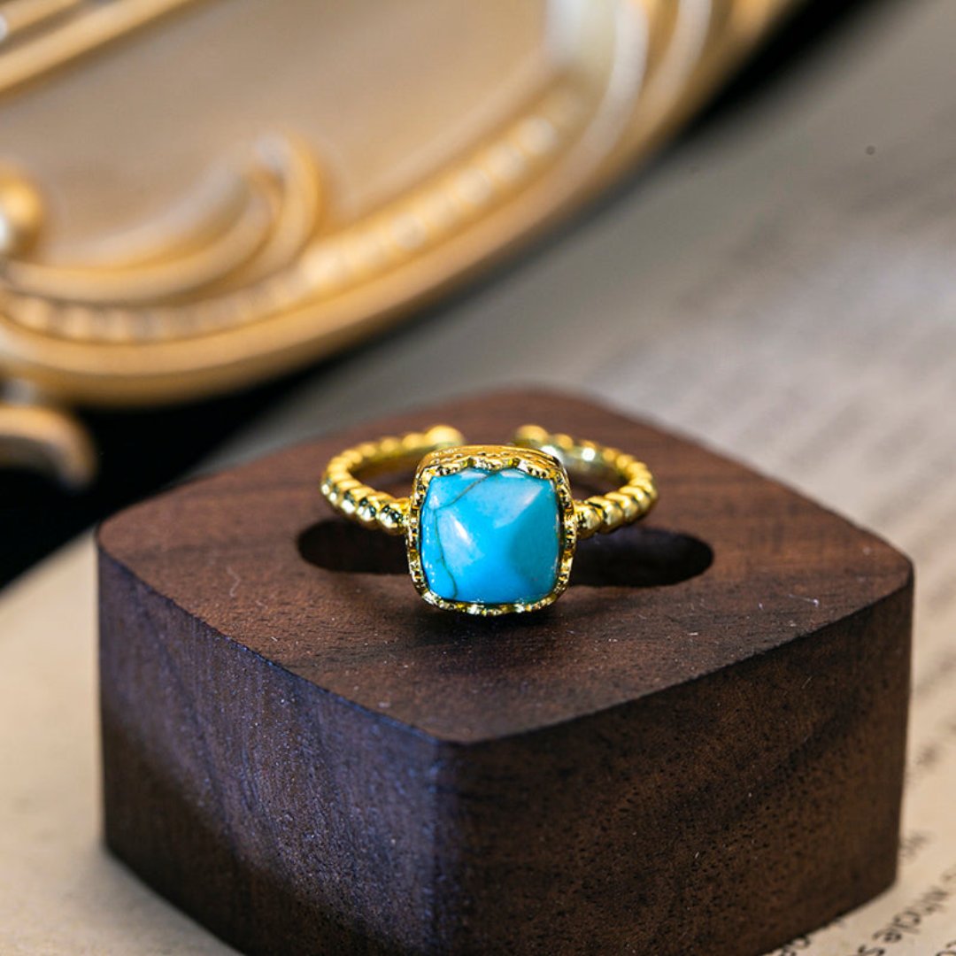 Elegant Malachite & Turquoise 925 Silver Rings - Rings - Pretland | Spiritual Crystals & Jewelry