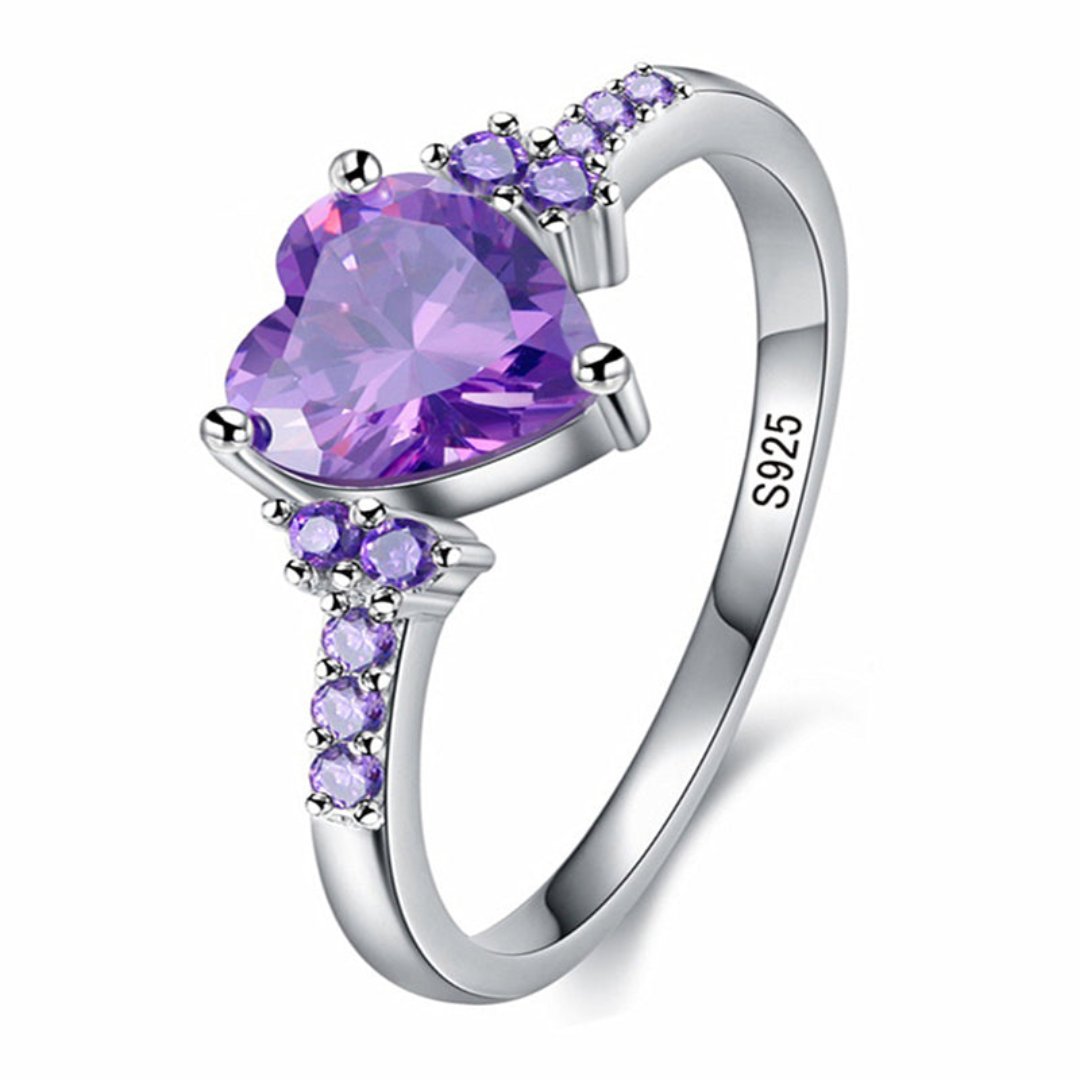 Love Amethyst 925 Sterling Silver Ring - Rings - Pretland | Spiritual Crystals & Jewelry