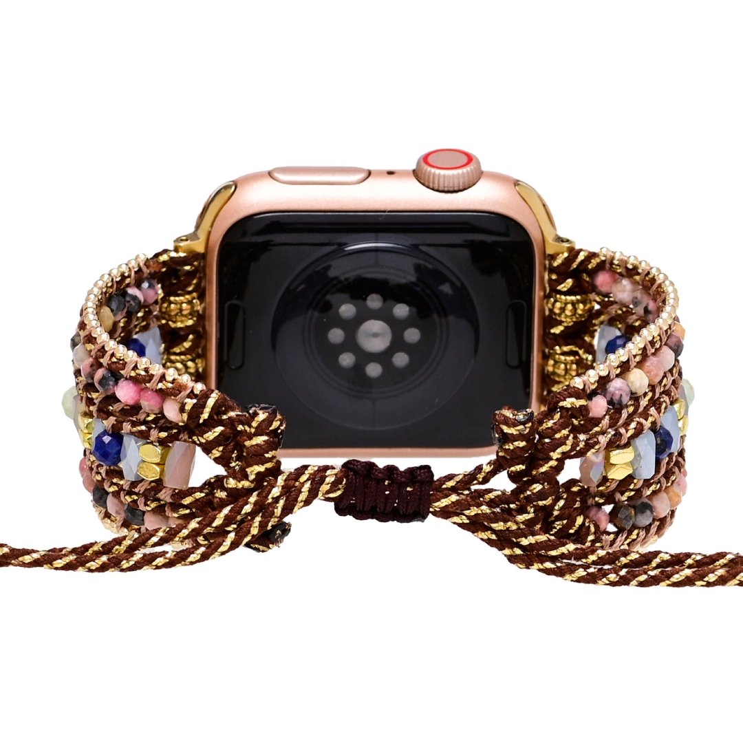 Rhodochrosite Single Wrap Apple Watch Strap - Apple Watch Straps - Pretland | Spiritual Crystals & Jewelry