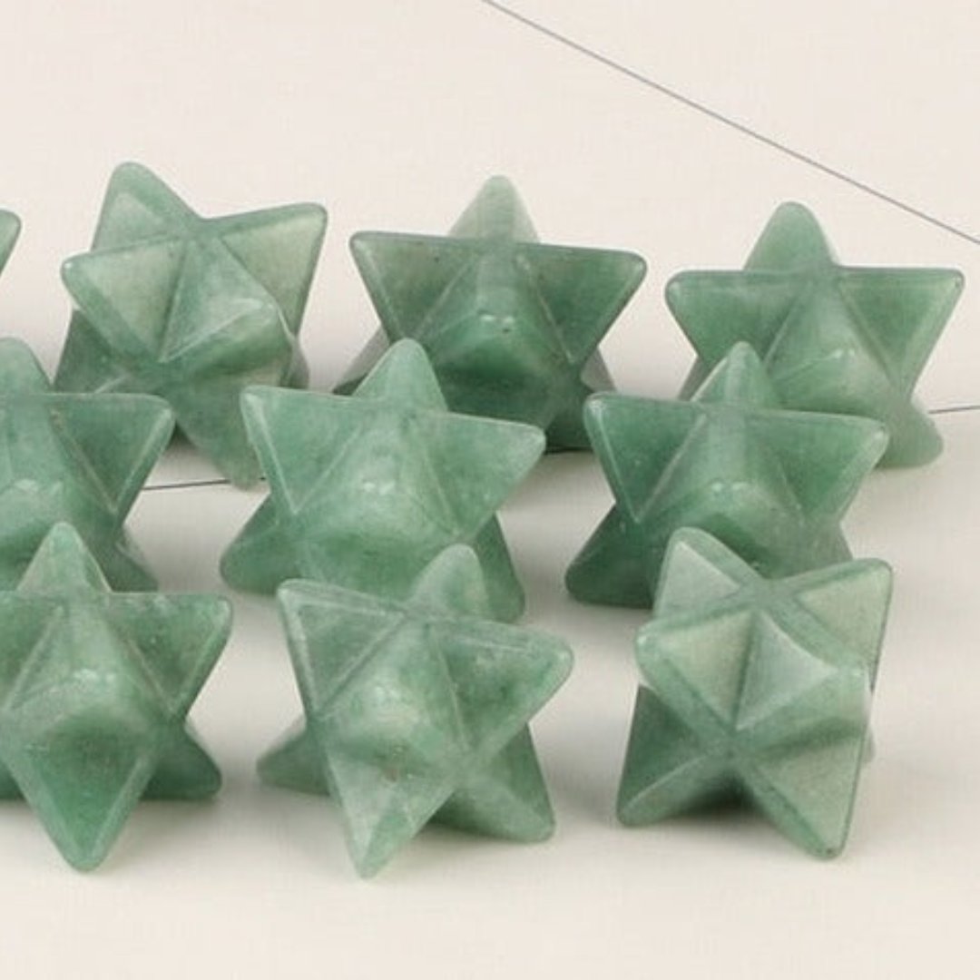 Calming Merkaba Crystal Stars - Green Aventurine - Natural Stones - Pretland | Spiritual Crystals & Jewelry