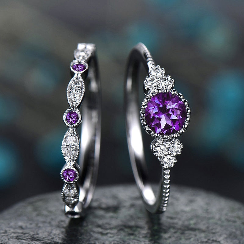 Luxury Zirconia Ring Set - Rings - Pretland | Spiritual Crystals & Jewelry