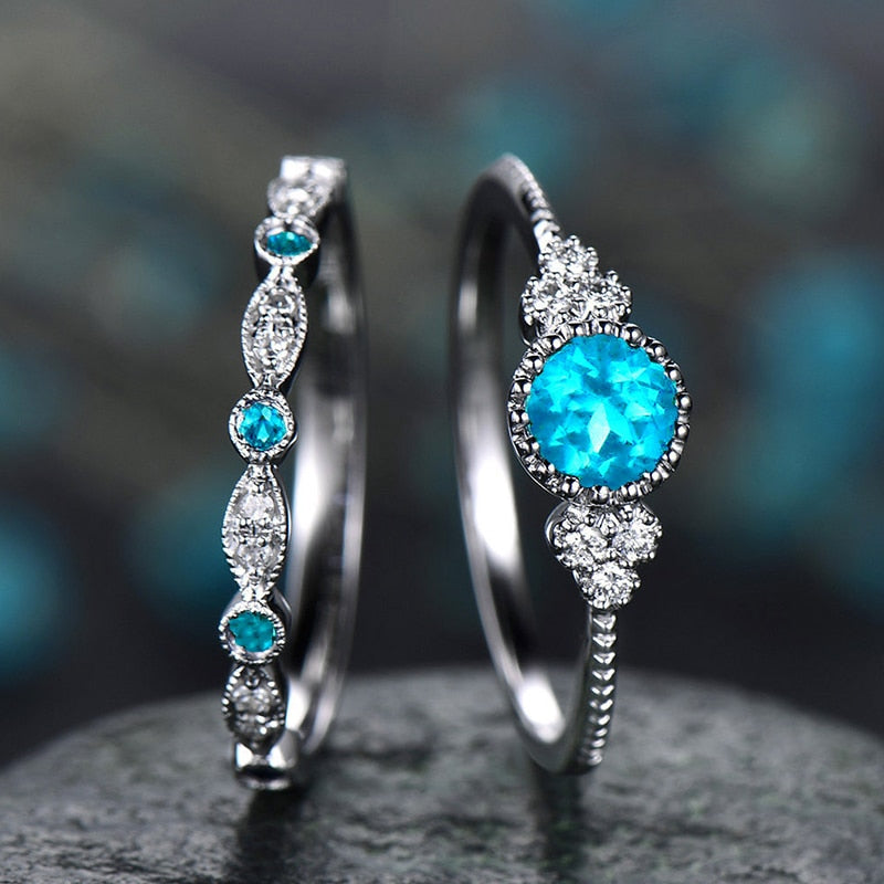 Luxury Zirconia Ring Set - Rings - Pretland | Spiritual Crystals & Jewelry