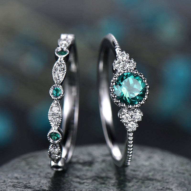 Luxury Zirconia Ring Set - Rings - Pretland | Spiritual Crystals & Jewelry