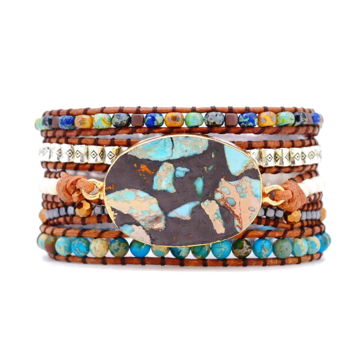 Conquer Healing Emperor Jasper Bracelet - Wrap Bracelets - Pretland | Spiritual Crystals & Jewelry