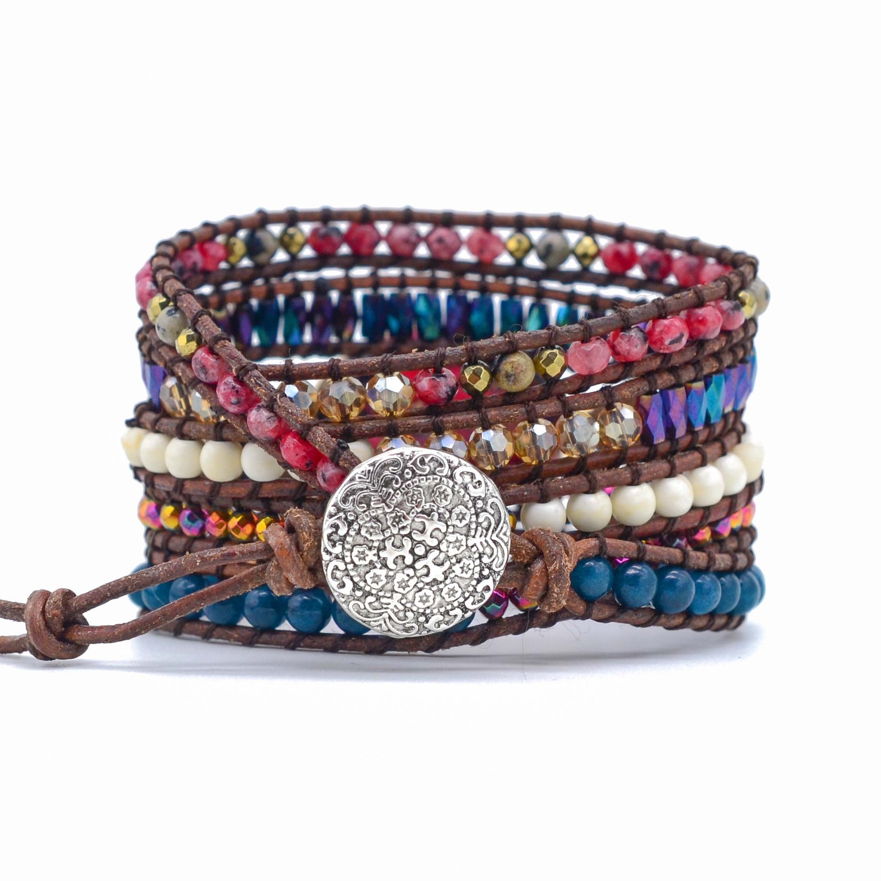 Scarlet Imperial Jasper Bracelet - Wrap Bracelets - Pretland | Spiritual Crystals & Jewelry