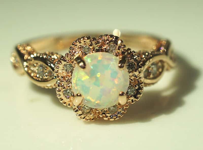 Flower Zirconia Opal Ring - Rings - Pretland | Spiritual Crystals & Jewelry