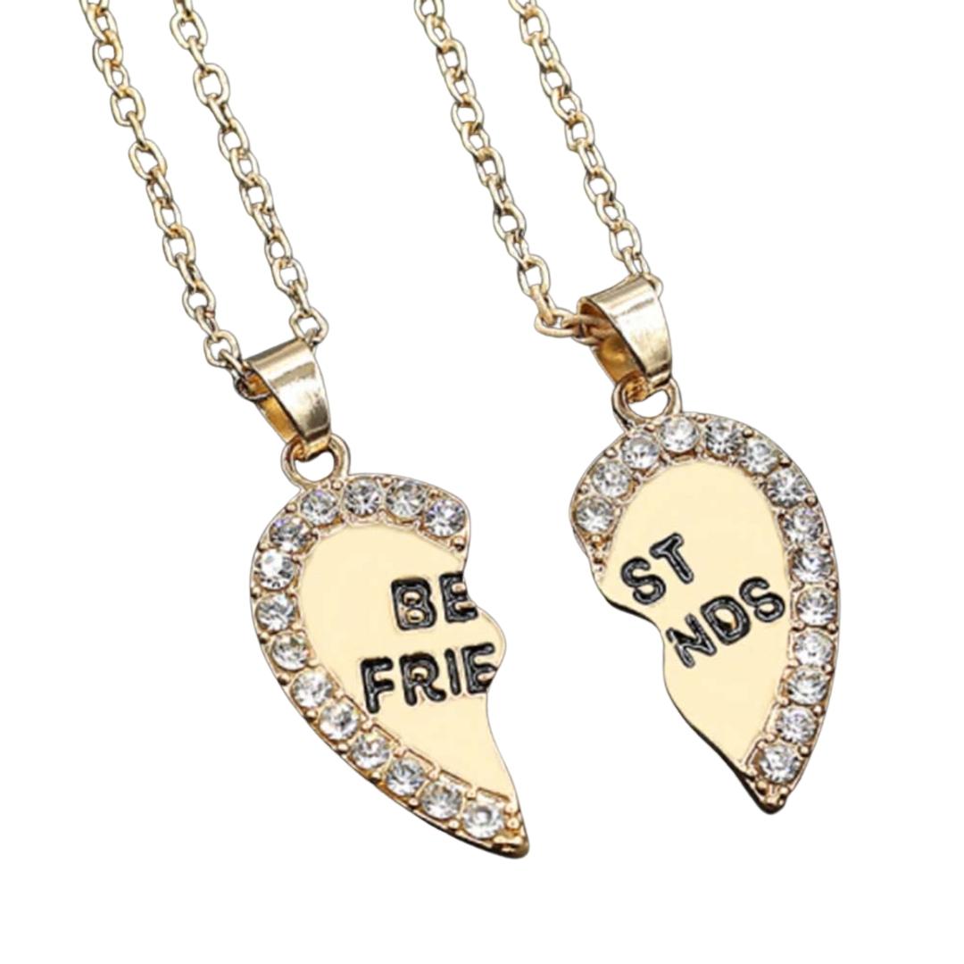 Heart Shape Rhinestone Best Friends Necklace - Pendant Necklaces - Pretland | Spiritual Crystals & Jewelry