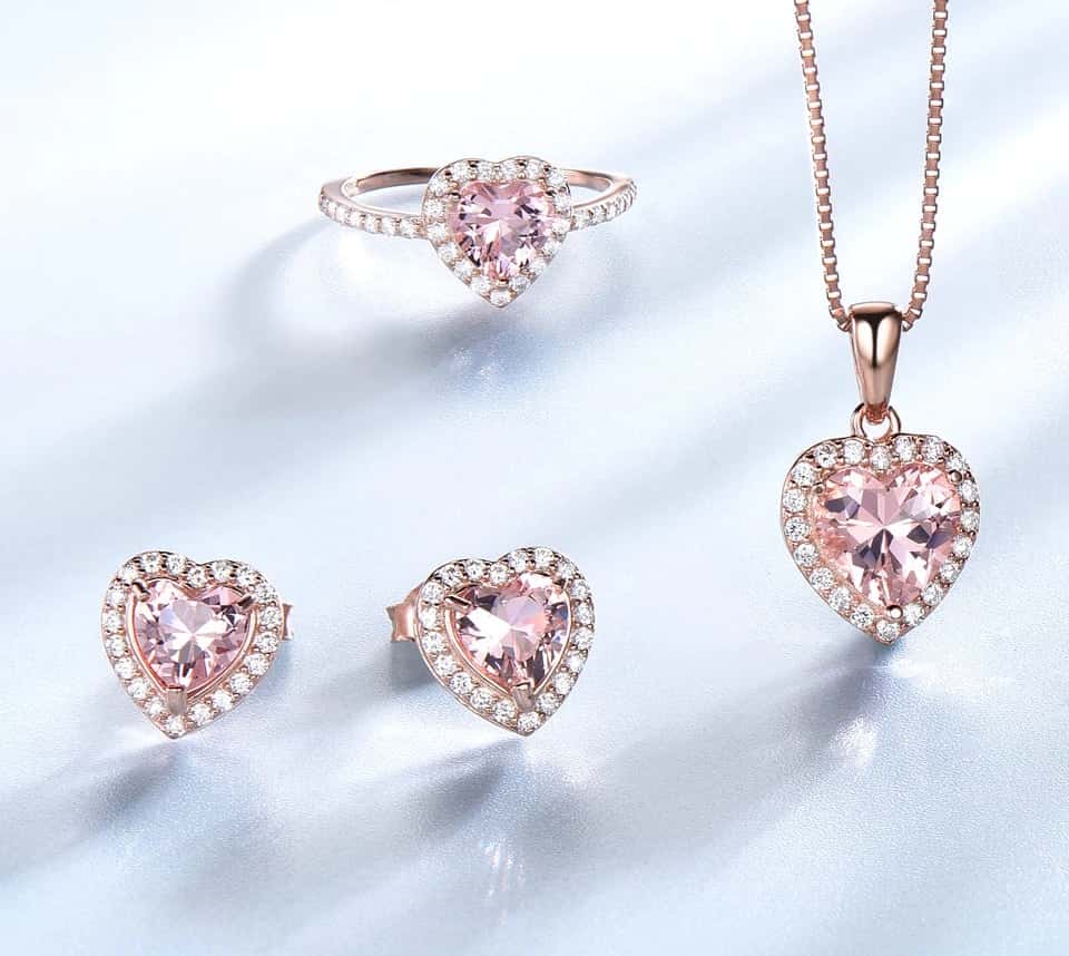 Elegant Morganite Sterling Silver Set - Bundles - Pretland | Spiritual Crystals & Jewelry