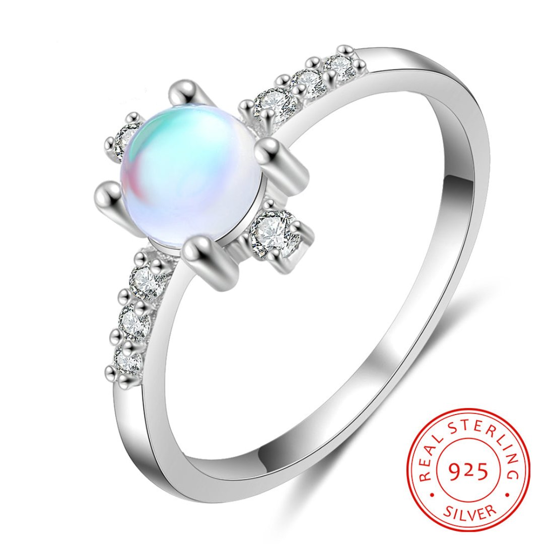 Charming Moonstone 925 Sterling Silver Ring - Rings - Pretland | Spiritual Crystals & Jewelry