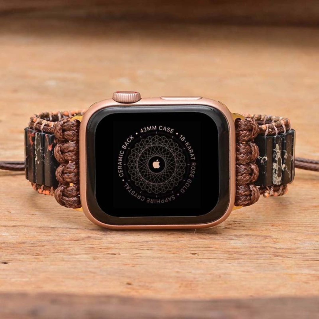 Bohemian Black Jasper Stone Apple Watch Strap - Apple Watch Straps - Pretland | Spiritual Crystals & Jewelry