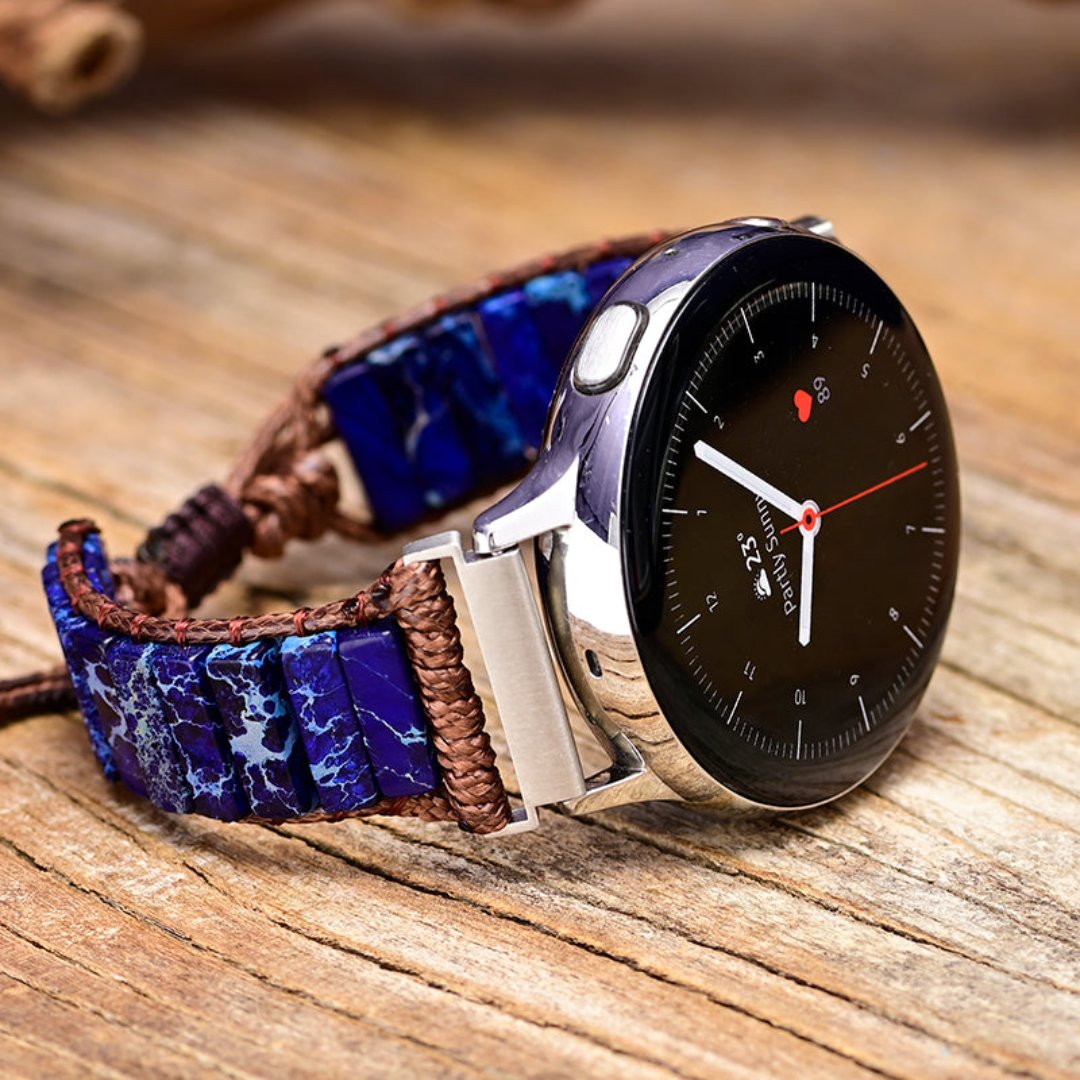 Natural Blue Jasper Samsung Watch Strap - Samsung Watch Straps - Pretland | Spiritual Crystals & Jewelry
