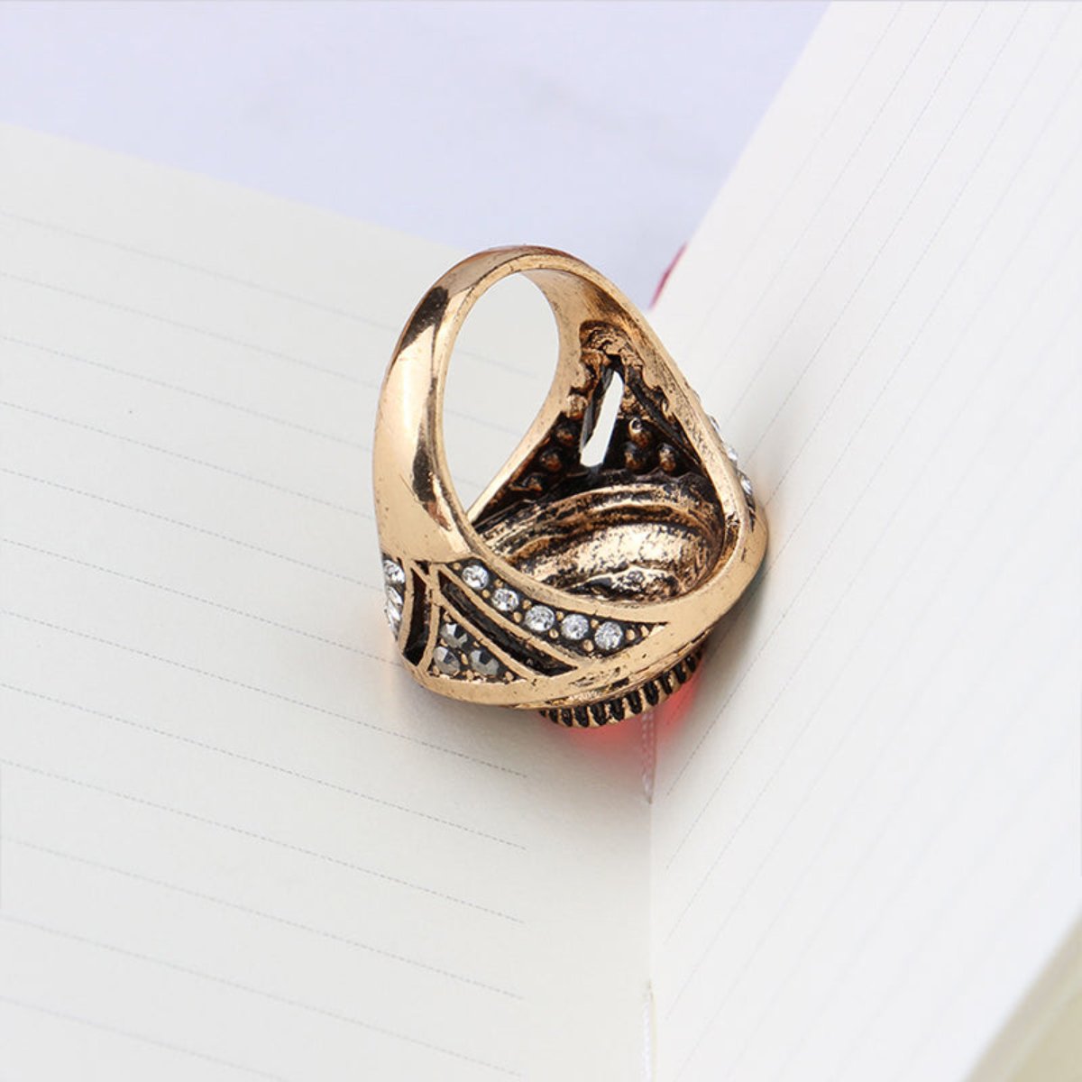 Royal Style Colorful Crystal Wide Ring - Rings - Pretland | Spiritual Crystals & Jewelry