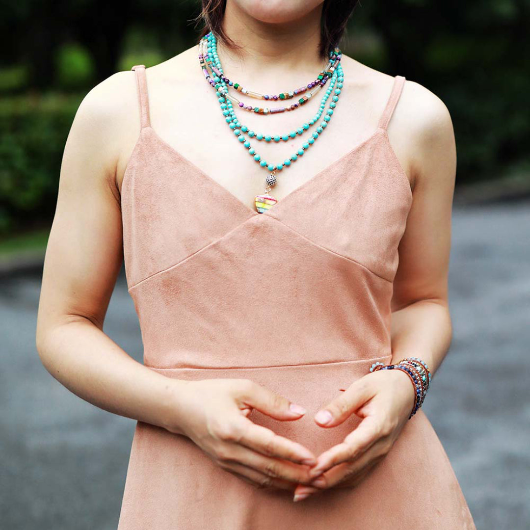 Bohemian Mix Stones Two Layers Necklace - Necklaces - Pretland | Spiritual Crystals & Jewelry