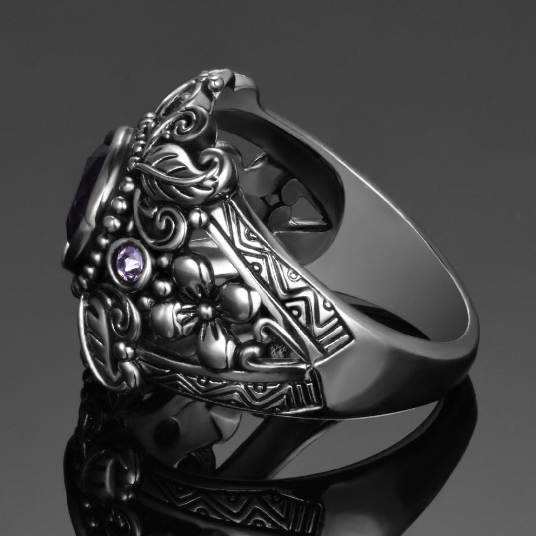 Vintage Style Amethyst 925 Sterling Silver Ring - Rings - Pretland | Spiritual Crystals & Jewelry