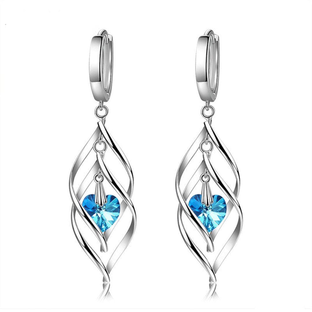 Elegant Crystals 925 Sterling Silver Earrings - Earrings - Pretland | Spiritual Crystals & Jewelry