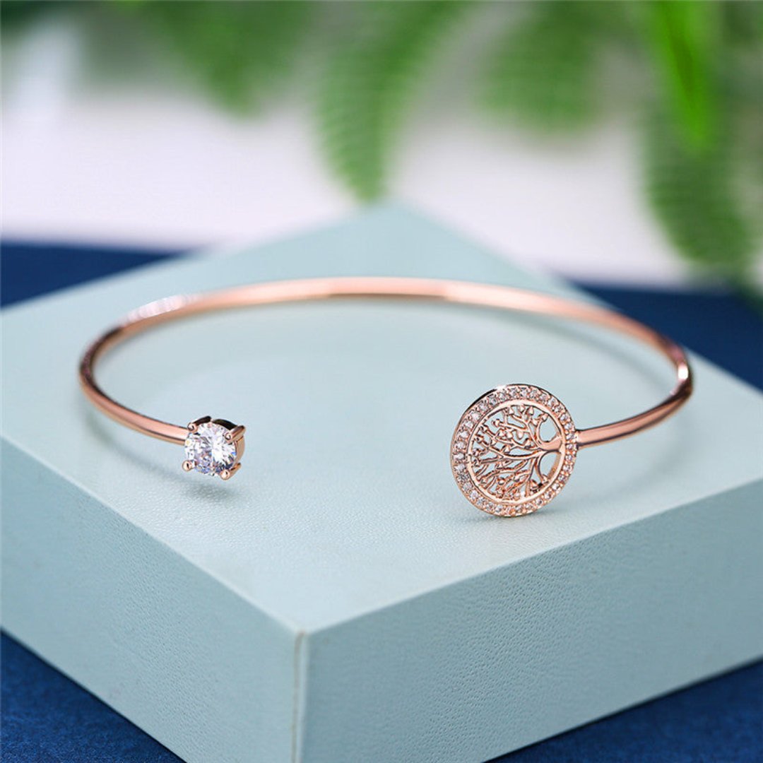Lucky Tree of Life Zirconia Adjustable Bracelet - Pink - Bracelets - Pretland | Spiritual Crystals & Jewelry