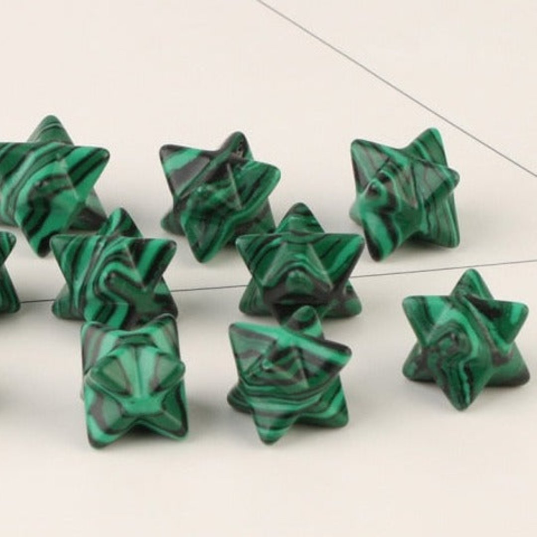 Calming Merkaba Crystal Stars - Malachite - Natural Stones - Pretland | Spiritual Crystals & Jewelry