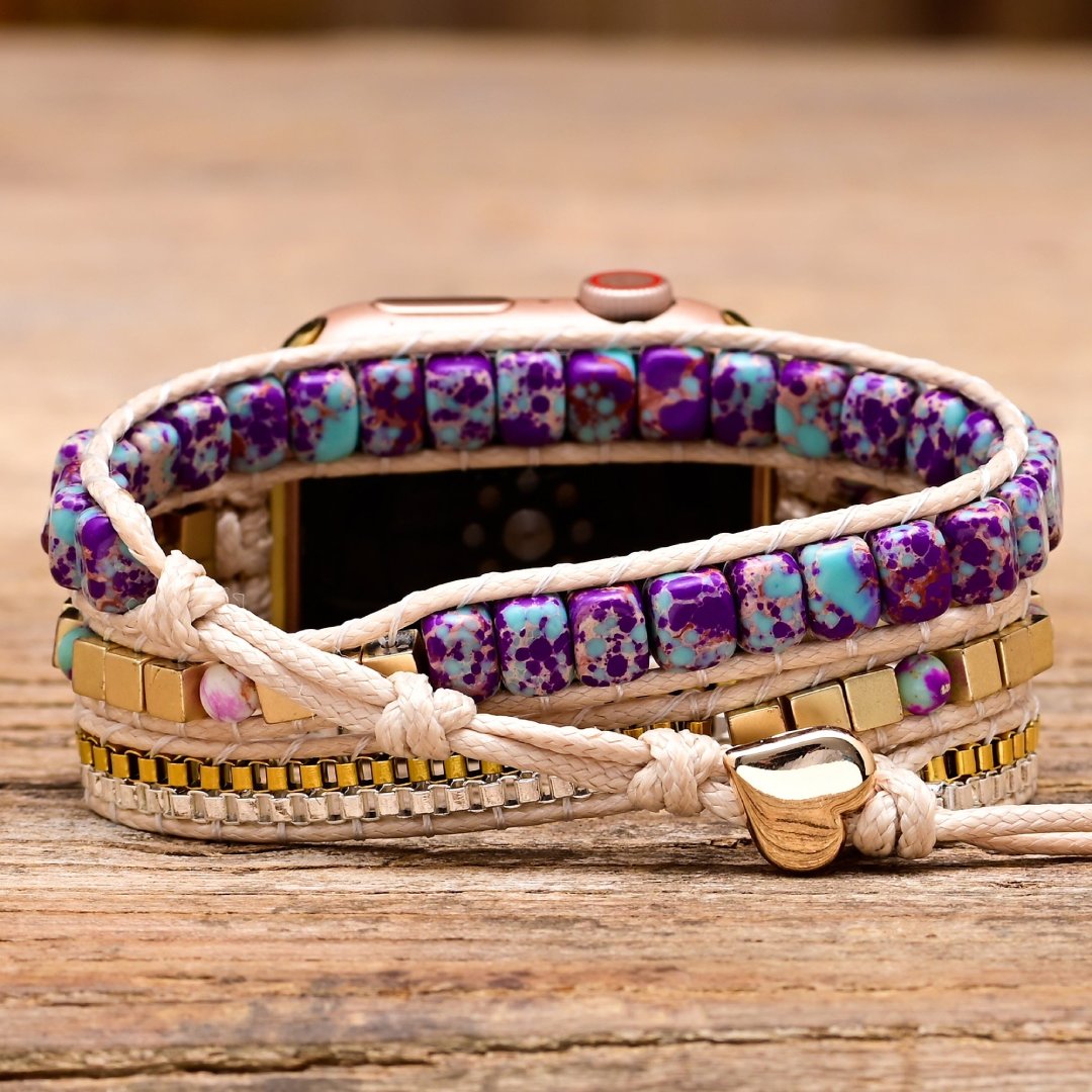 Stylish Purple Jasper Apple Watch Strap - Apple Watch Straps - Pretland | Spiritual Crystals & Jewelry