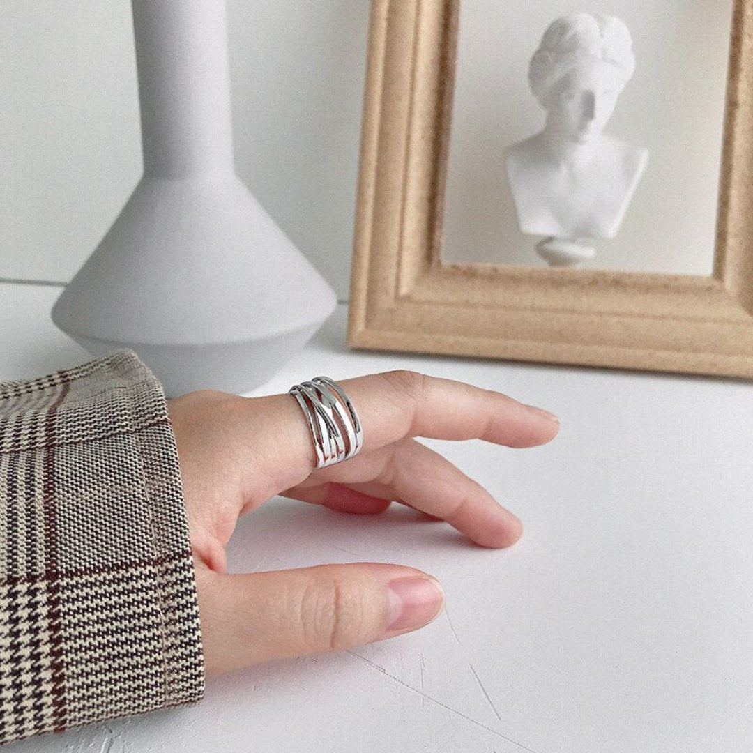 Celeste 925 Sterling Silver Adjustable Ring - Rings - Pretland | Spiritual Crystals & Jewelry
