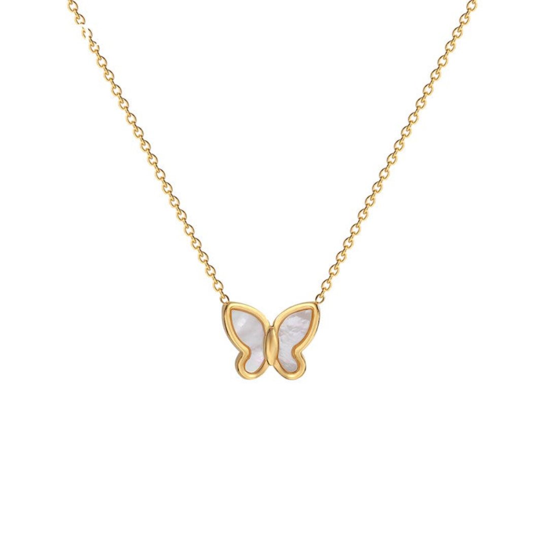 Pretty Butterfly Sea Shell Necklace - Necklaces - Pretland | Spiritual Crystals & Jewelry