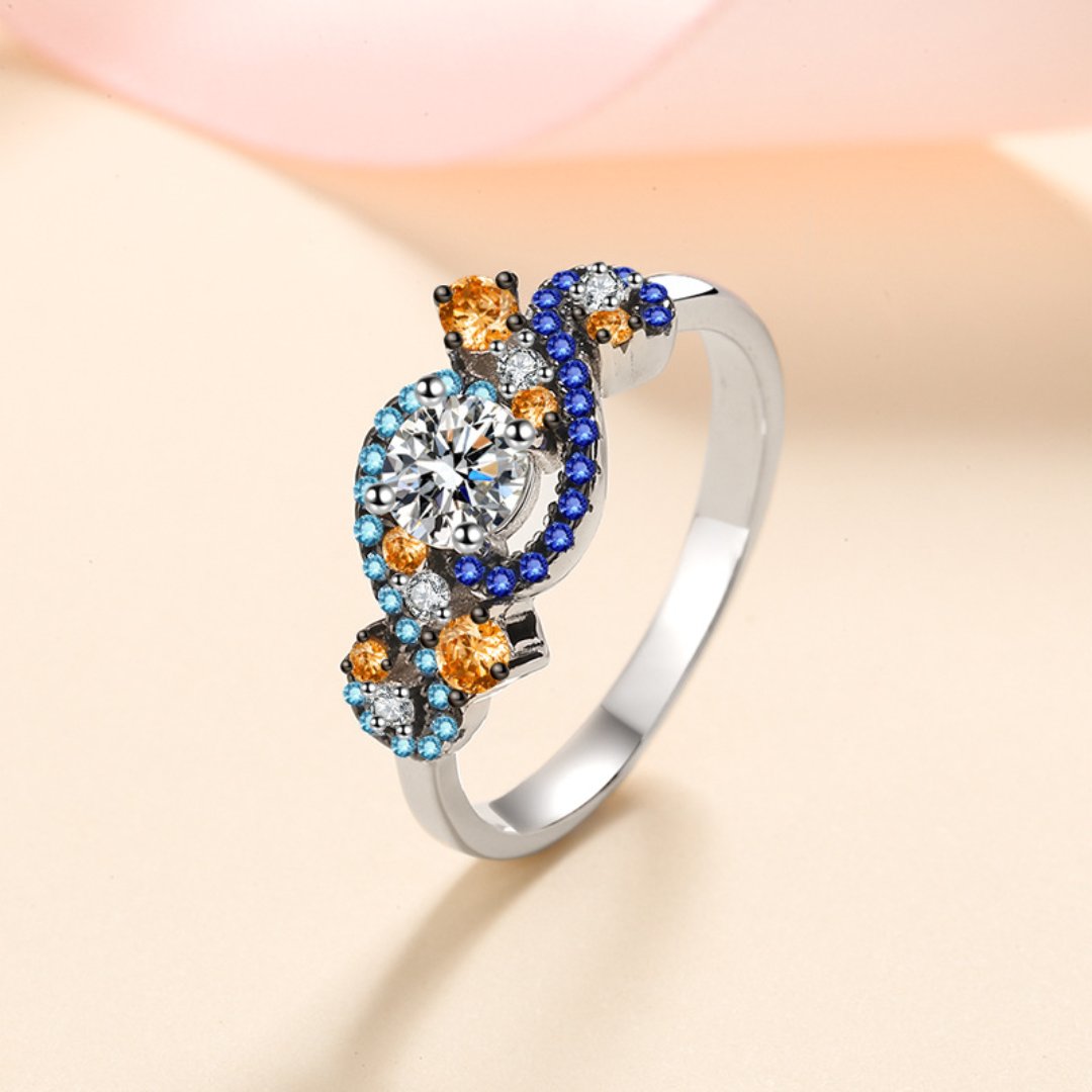 Spirit Starry Night 0.5 Carat Moissanite Ring - Rings - Pretland | Spiritual Crystals & Jewelry