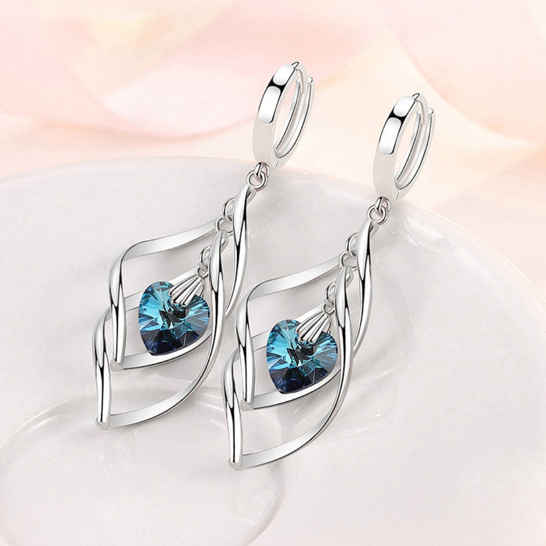 Elegant Crystals 925 Sterling Silver Earrings - Earrings - Pretland | Spiritual Crystals & Jewelry