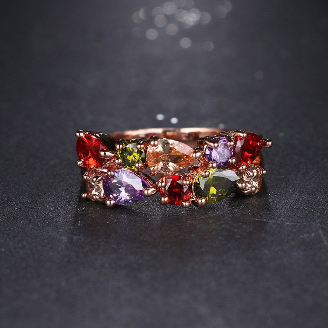 Enchanting Multicolor Zirconia Ring - Rings - Pretland | Spiritual Crystals & Jewelry