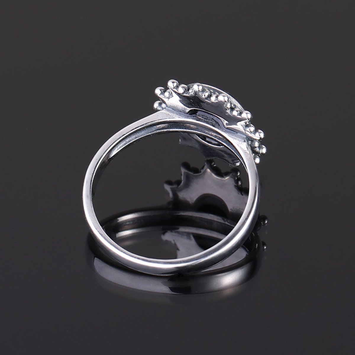 Elegant Natural Blue Sandstone Silver Ring - Rings - Pretland | Spiritual Crystals & Jewelry